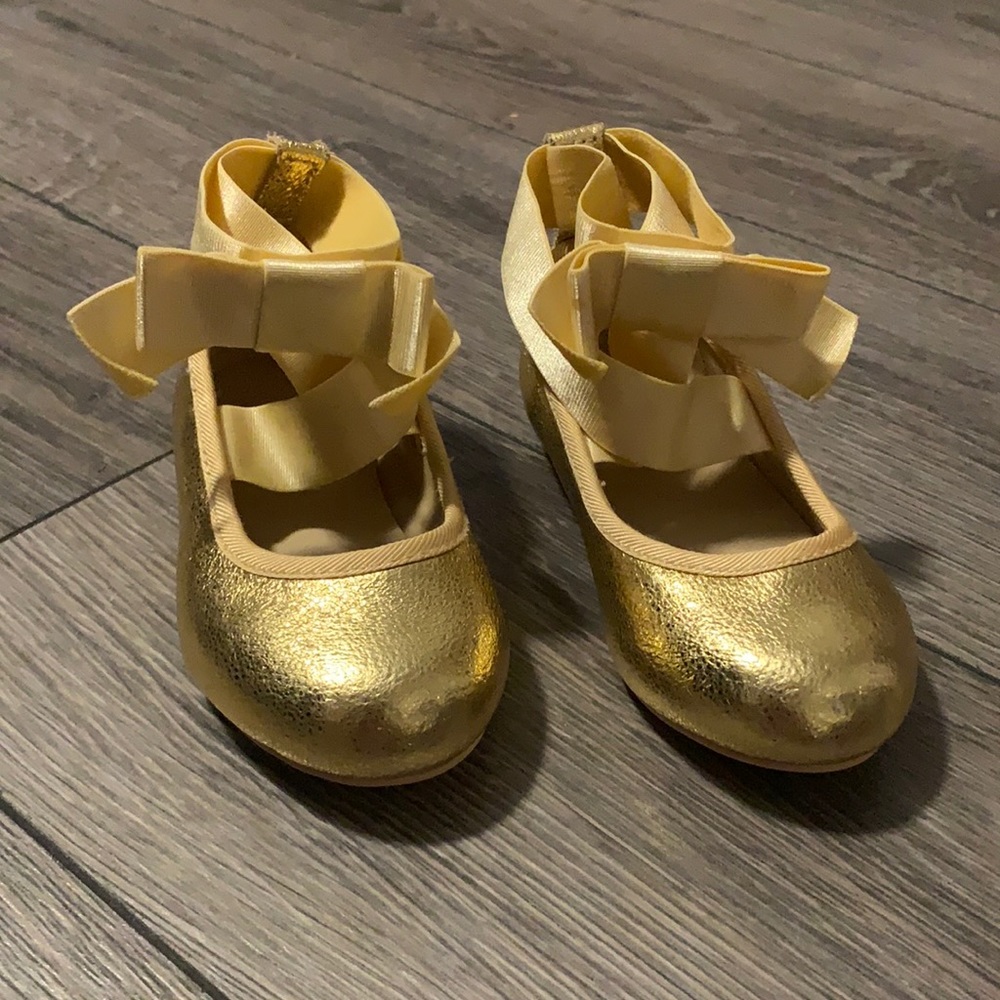 Janie and jack gold ballet dress shoes